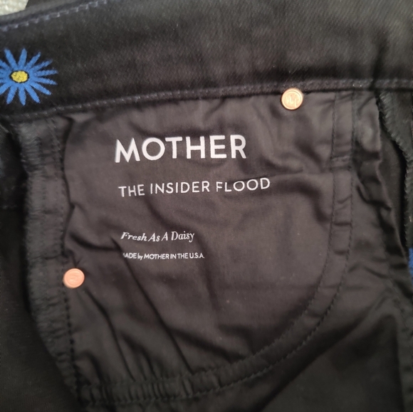 MOTHER The Insider Flood Fresh As A Daisy Black Jeans Sz 27 NWT $218 - Picture 11 of 14